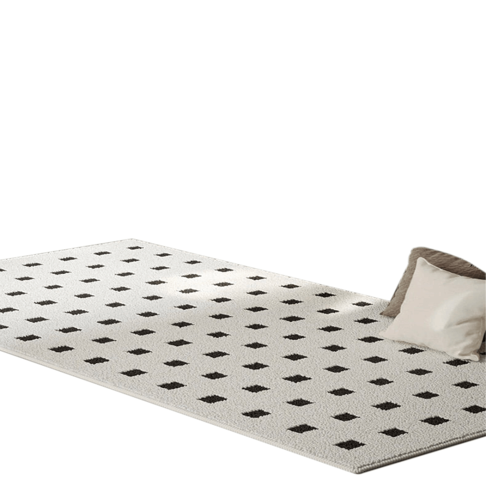 พรม MJHOMEDESIGNS BEDSIDE CARPET 76 ขนาด 60*160 ซม. ขาว-ดำ NO.3